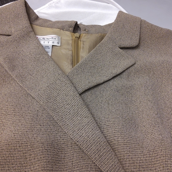 Talbots creme and brown Beautiful dress size 14p - Picture 3 of 8